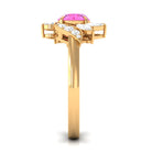 1.5 CT Pink Sapphire Flower Engagement Ring with Diamond Pink Sapphire - ( AAA ) - Quality - Rosec Jewels