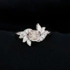 1.25 CT Morganite Flower Engagement Ring with Diamond Morganite - ( AAA ) - Quality - Rosec Jewels