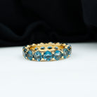 Hexagon Cut London Blue Topaz Eternity Ring London Blue Topaz - ( AAA ) - Quality - Rosec Jewels