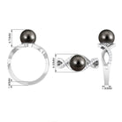 Tahitian Pearl Crossover Diamond Infinity Engagement Ring Tahitian pearl - ( AAA ) - Quality - Rosec Jewels