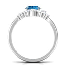 1.75 CT Swiss Blue Topaz and Diamond Engagement Enhancer Ring Set Swiss Blue Topaz - ( AAA ) - Quality - Rosec Jewels