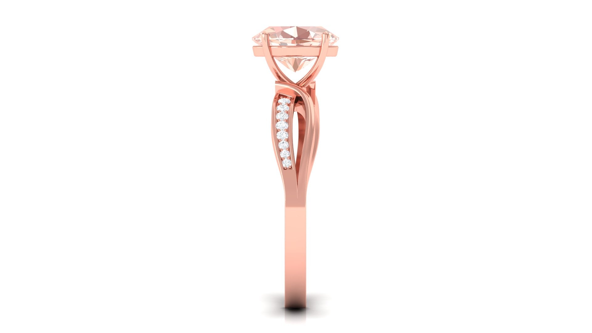 1.25 CT Infinity Shank Morganite Engagement Ring with Diamond Morganite - ( AAA ) - Quality - Rosec Jewels