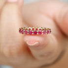 Genuine Red Ruby Full Eternity Ring Ruby - ( AAA ) - Quality - Rosec Jewels