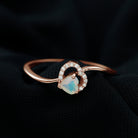 1/4 CT Ethiopian Opal Heart Promise Ring with Diamond Ethiopian Opal - ( AAA ) - Quality - Rosec Jewels