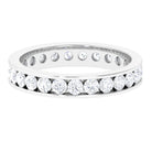 2.25 CT Channel Set Round Moissanite Full Eternity Band Ring Moissanite - ( D-VS1 ) - Color and Clarity - Rosec Jewels