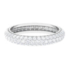 3 CT Certified Moissanite Three Row Eternity Band in Gold Moissanite - ( D-VS1 ) - Color and Clarity - Rosec Jewels