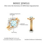 Real Aquamarine Designer Trio Wedding Ring Set with Diamond Aquamarine - ( AAA ) - Quality - Rosec Jewels