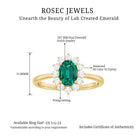 Princess Diana Inspired Created Emerald Engagement Ring with Diamond Lab Created Emerald - ( AAAA ) - Quality - Rosec Jewels