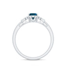 Oval Cut London Blue Topaz Solitaire Engagement Ring with Diamond London Blue Topaz - ( AAA ) - Quality - Rosec Jewels