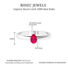 Simple Pear Cut Ruby Solitaire Promise Ring Ruby - ( AAA ) - Quality - Rosec Jewels