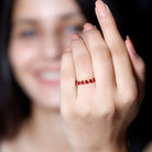 Certified Lab Created Ruby Simple Eternity Ring in Gold Lab Created Ruby - ( AAAA ) - Quality - Rosec Jewels