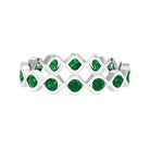 Lab Grown Emerald Twisted Eternity Band Ring Lab Created Emerald - ( AAAA ) - Quality - Rosec Jewels