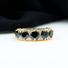 1.5 CT Natural Black Onyx and Diamond Antique Anniversary Ring Black Onyx - ( AAA ) - Quality - Rosec Jewels