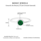 Round Lab Grown Emerald Halo Engagement Ring with Diamond Lab Created Emerald - ( AAAA ) - Quality - Rosec Jewels