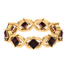 Princess Cut Garnet Criss Cross Eternity Band Ring Garnet - ( AAA ) - Quality - Rosec Jewels