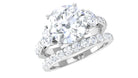 Classic Certified Moissanite Bridal Ring Set Moissanite - ( D-VS1 ) - Color and Clarity - Rosec Jewels