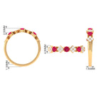 Classic Ruby and Diamond Half Eternity Ring Ruby - ( AAA ) - Quality - Rosec Jewels