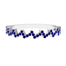 Real Blue Sapphire Zig Zag Semi Eternity Ring Blue Sapphire - ( AAA ) - Quality - Rosec Jewels