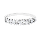 Elegant Oval Moissanite Half Eternity Ring Moissanite - ( D-VS1 ) - Color and Clarity - Rosec Jewels