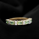 Oval Cut Peridot and Diamond Half Eternity Ring Peridot - ( AAA ) - Quality - Rosec Jewels