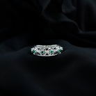 Vintage Style Lab Grown Emerald Celtic Knot Half Eternity Band Lab Created Emerald - ( AAAA ) - Quality - Rosec Jewels