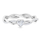 Bezel Set Solitaire and Braided Diamond Ring Diamond - ( HI-SI ) - Color and Clarity - Rosec Jewels