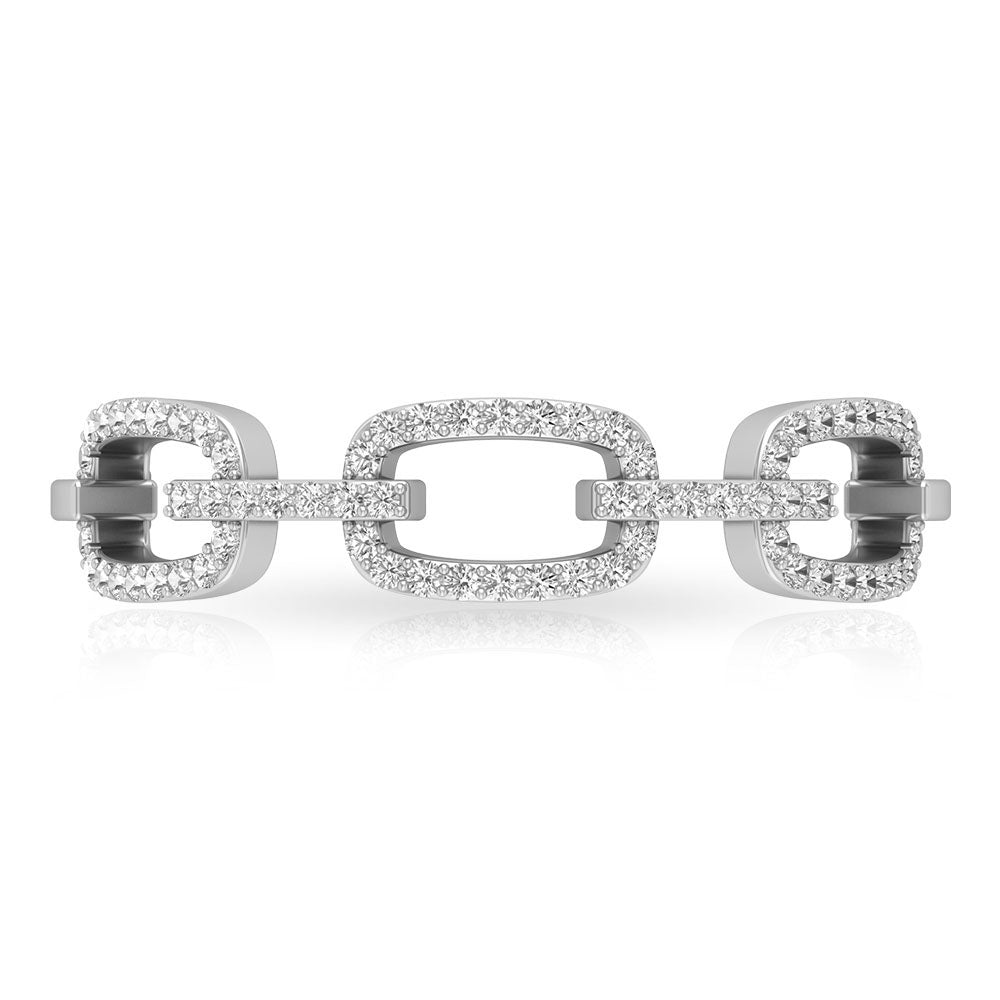 Minimal Cubic Zirconia Chain Link Ring Zircon - ( AAAA ) - Quality - Rosec Jewels