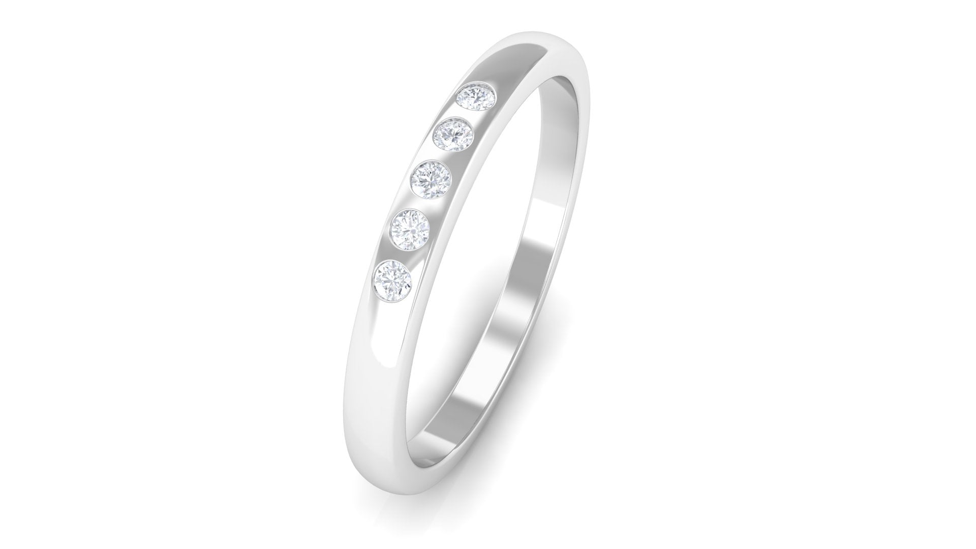 Five Stone Diamond Minimal Band Ring Diamond - ( HI-SI ) - Color and Clarity - Rosec Jewels