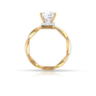 Rosec Jewels-Solitaire Ring with 8 MM Cushion Cut Moissanite in Prong Setting with Hidden Halo and Braided Shank