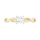 Princess Cut Moissanite Solitaire Braided Promise Ring Moissanite - ( D-VS1 ) - Color and Clarity - Rosec Jewels