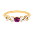 0.50 CT Solitaire Rhodolite Infinity Ring with Diamond Rhodolite - ( AAA ) - Quality - Rosec Jewels