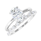 Oval Cut Moissanite Solitaire Bridal Ring Set Moissanite - ( D-VS1 ) - Color and Clarity - Rosec Jewels