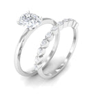 Oval Cut Moissanite Solitaire Bridal Ring Set Moissanite - ( D-VS1 ) - Color and Clarity - Rosec Jewels