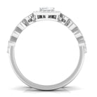 Cubic Zirconia Designer Solitaire Bridal Ring Set with Band Zircon - ( AAAA ) - Quality - Rosec Jewels