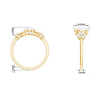 Split Shank Oval Cut Zircon Cocktail Flower Ring in Gold Zircon - ( AAAA ) - Quality - Rosec Jewels