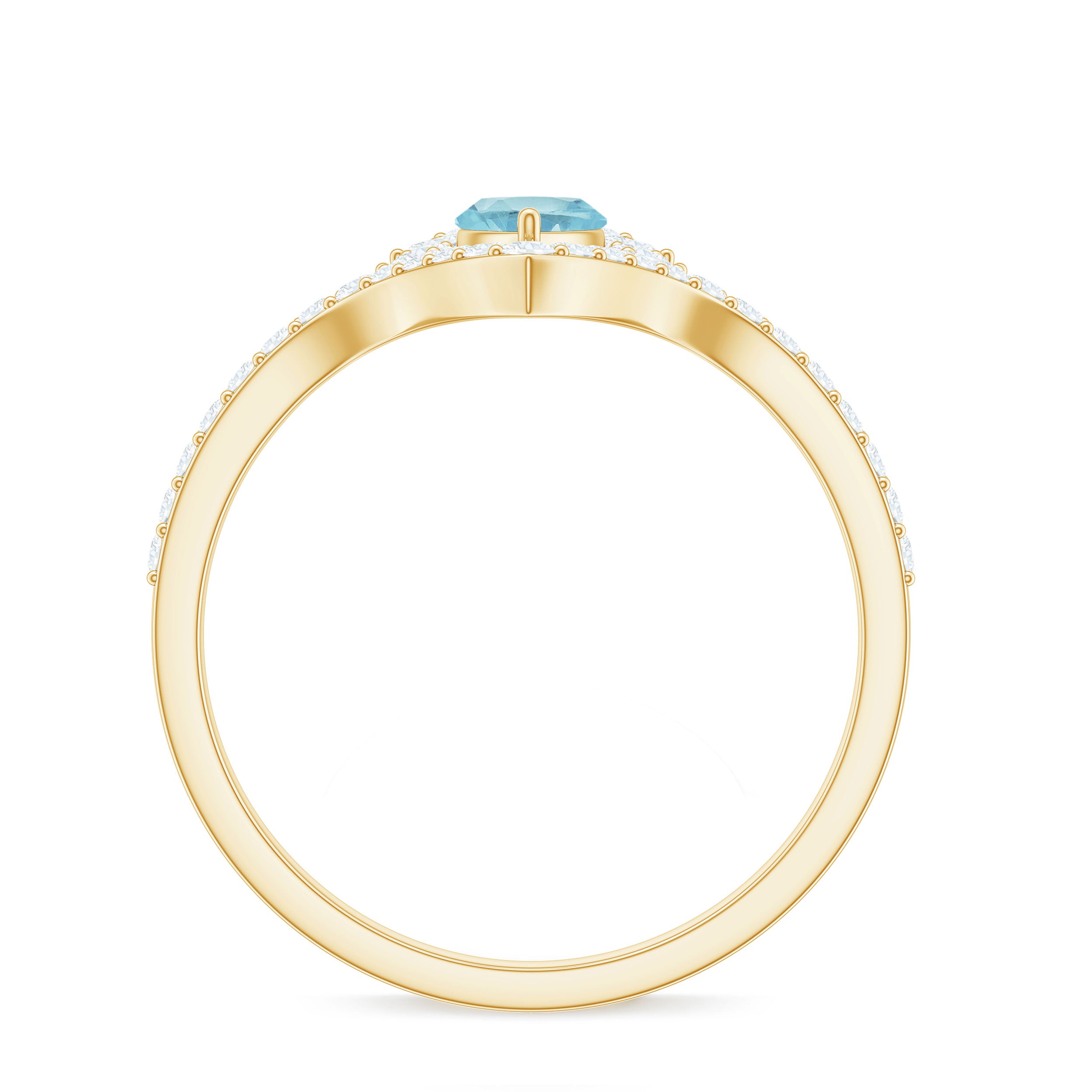 Marquise Cut Sky Blue Topaz Designer Ring with Diamond Frame Sky Blue Topaz - ( AAA ) - Quality - Rosec Jewels