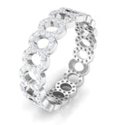 Certified Round Moissanite Eternity Band Ring Moissanite - ( D-VS1 ) - Color and Clarity - Rosec Jewels