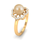 2.75 CT South Sea Pearl Engagement Ring with Diamond Floral Halo South Sea Pearl - ( AAA ) - Quality - Rosec Jewels