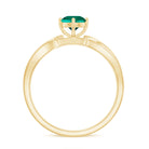 Infinity Shank Round Created Emerald Engagement Ring with Diamond Lab Created Emerald - ( AAAA ) - Quality - Rosec Jewels