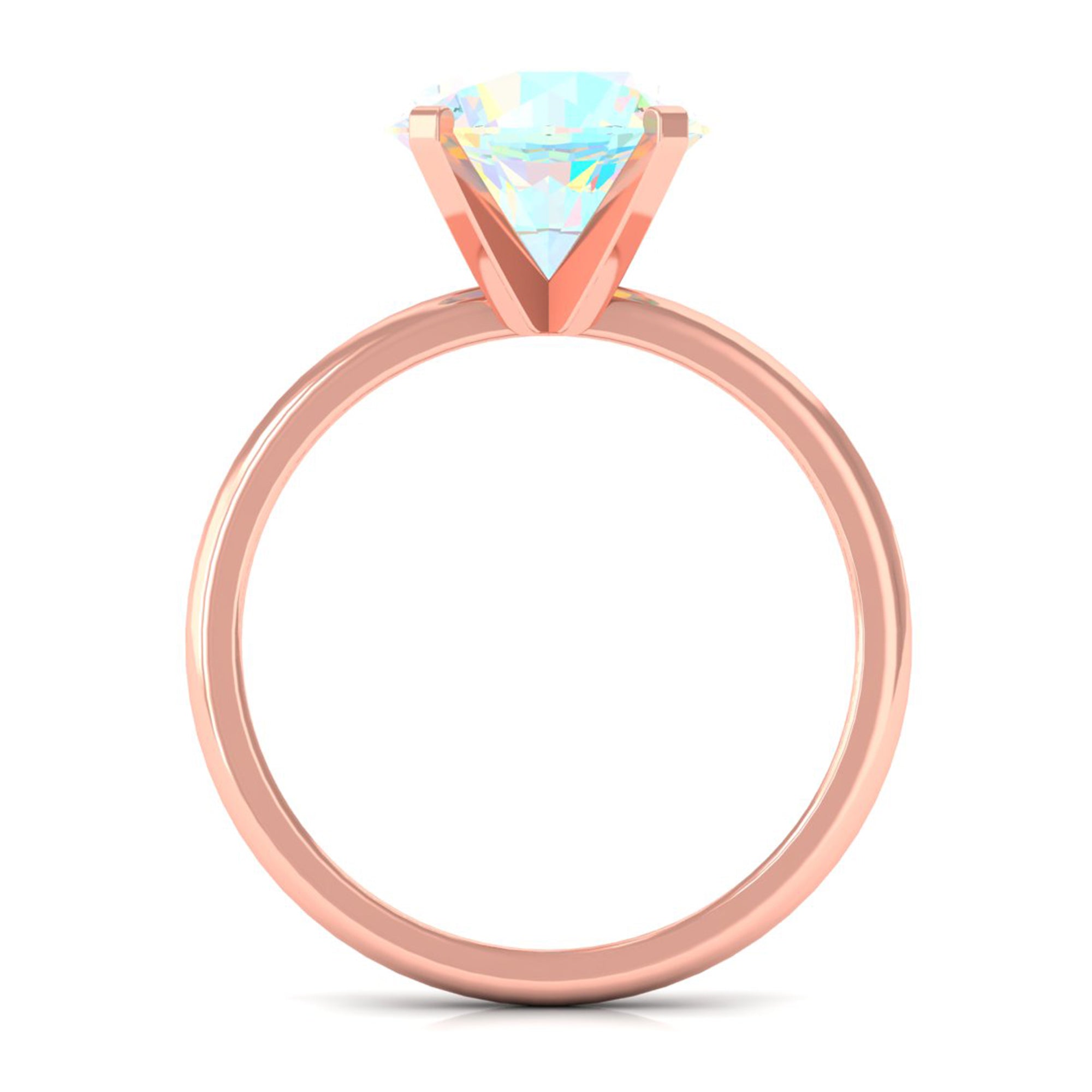 2 CT Round Cut Ethiopian opal Solitaire Engagement Ring in Peg Head Setting Ethiopian Opal - ( AAA ) - Quality - Rosec Jewels