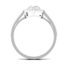 1.50 CT Heart Shape Cubic Zirconia Engagement Ring with Accent Zircon - ( AAAA ) - Quality - Rosec Jewels