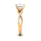 3.50 CT Asscher Cut Zircon Solitaire Engagement Ring in Infinity Shank Zircon - ( AAAA ) - Quality - Rosec Jewels