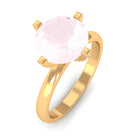 2 CT Classic Round Rose Quartz Solitaire Ring with Diamond Rose Quartz - ( AAA ) - Quality - Rosec Jewels