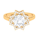 2.75 CT Cubic Zirconia Star Shape Engagement Ring in Gold Zircon - ( AAAA ) - Quality - Rosec Jewels