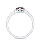 Heart Shape Garnet Solitaire Promise Ring with Diamond Garnet - ( AAA ) - Quality - Rosec Jewels