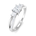 3/4 CT Princess Cut Three Stone Zircon Infinity Promise Ring Zircon - ( AAAA ) - Quality - Rosec Jewels