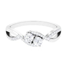 Two Stone Cubic Zirconia Infinity Engagement Ring Zircon - ( AAAA ) - Quality - Rosec Jewels