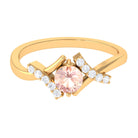 Morganite and Diamond Designer Engagement Ring Morganite - ( AAA ) - Quality - Rosec Jewels