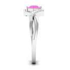 Pink Sapphire and Diamond Designer Promise Ring Pink Sapphire - ( AAA ) - Quality - Rosec Jewels