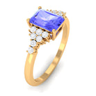 Natural Tanzanite Solitaire Engagement Ring Tanzanite - ( AAA ) - Quality - Rosec Jewels